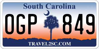 SC license plate OGP849