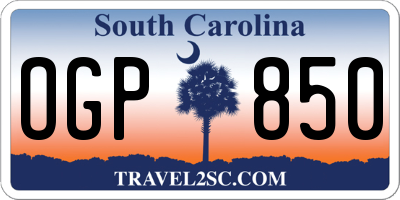 SC license plate OGP850