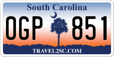 SC license plate OGP851