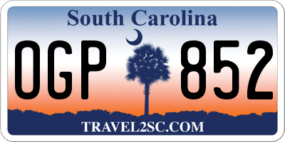 SC license plate OGP852