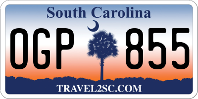 SC license plate OGP855