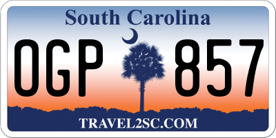 SC license plate OGP857
