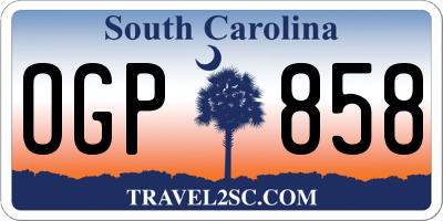 SC license plate OGP858