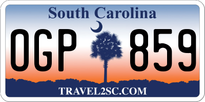 SC license plate OGP859