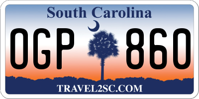 SC license plate OGP860