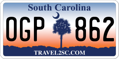 SC license plate OGP862