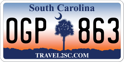 SC license plate OGP863
