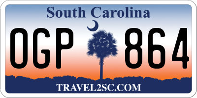 SC license plate OGP864