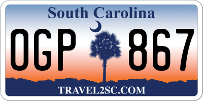 SC license plate OGP867