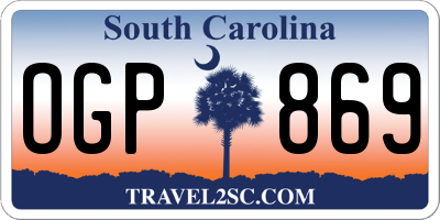 SC license plate OGP869