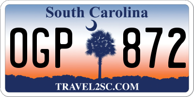SC license plate OGP872