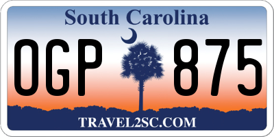 SC license plate OGP875