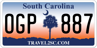 SC license plate OGP887