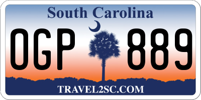 SC license plate OGP889