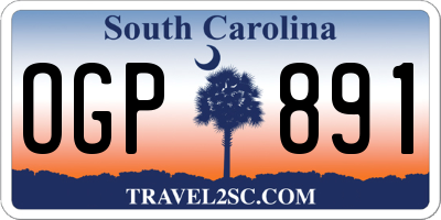 SC license plate OGP891