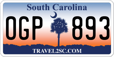 SC license plate OGP893