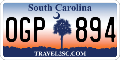 SC license plate OGP894