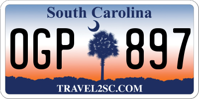 SC license plate OGP897