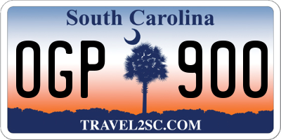 SC license plate OGP900