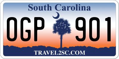 SC license plate OGP901