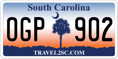 SC license plate OGP902