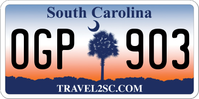 SC license plate OGP903