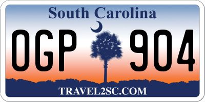 SC license plate OGP904
