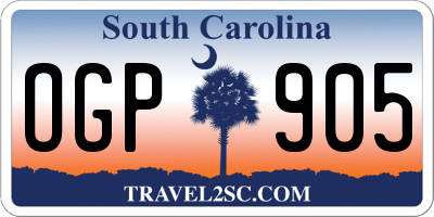 SC license plate OGP905