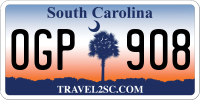 SC license plate OGP908
