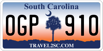 SC license plate OGP910