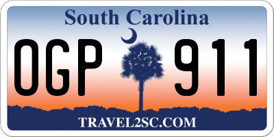 SC license plate OGP911
