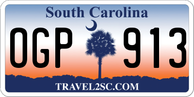 SC license plate OGP913