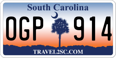 SC license plate OGP914