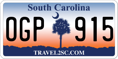 SC license plate OGP915