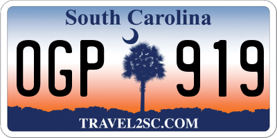 SC license plate OGP919