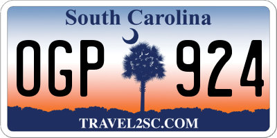 SC license plate OGP924