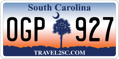 SC license plate OGP927