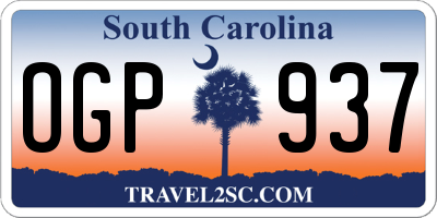SC license plate OGP937