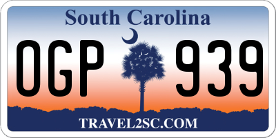 SC license plate OGP939