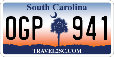 SC license plate OGP941