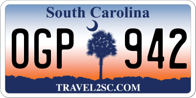 SC license plate OGP942