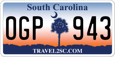 SC license plate OGP943
