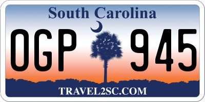 SC license plate OGP945