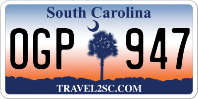 SC license plate OGP947