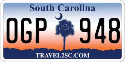 SC license plate OGP948