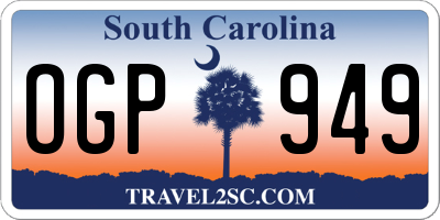 SC license plate OGP949