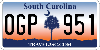 SC license plate OGP951