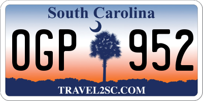 SC license plate OGP952