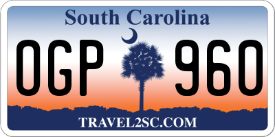 SC license plate OGP960