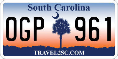 SC license plate OGP961